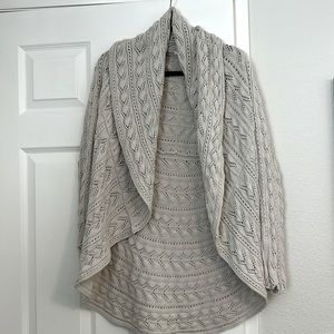 CAbi cream knit circle cardigan sweater size S